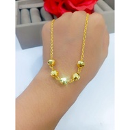 [accpekanbaru] 24k gold plated ball necklace