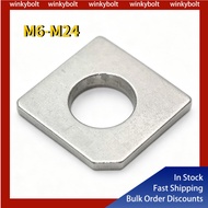 SUS316 U Notch Square Bevel Anti-Loose Washer / Square Taper Inclined Structural Shim /316 Stainless
