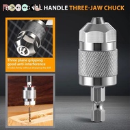 ROOOKU Drill Chuck Adapter, Hexagonal Handle Self-Tightening Quick Change Chuck,  1.5-6.5mm 1/4 Inch