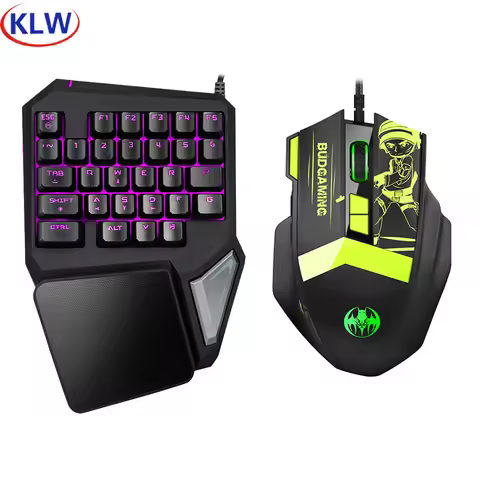 T9 pro Left-Hand Programmable Wired Keypad Single-Hand Game Keyboard for PUBG PC Laptop - Mouse One 