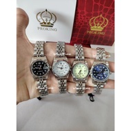 PROKING Jam Tangan Wanita Silver – Elegant Women Analog Stainless Steel Watch with Diamond and Date