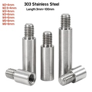 5pcs M3 M4 +6mm Thread Length 304 Stainless Steel Round Standoff Motherboard Stud Mount Spacer Singl
