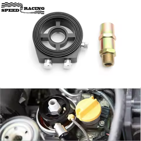 Universal Aluminum Oil Filter Sandwich Plate Thread Adapter, Oil Cooler Pressure Temp Gauge Adapter 