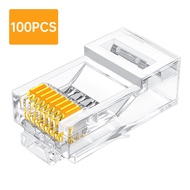 ZOERAX CAT6 RJ45 Connector 50μ Gold-Plated UTP Modular Plug 8P8C Crimp End Ethernet Connector for So