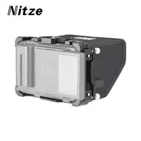 Nitze Monitor Cage for Atomos Ninja V/Ninja V+/Shinobi 5" Monitor with PE11 HDMI Cable Clamp,Sunhood