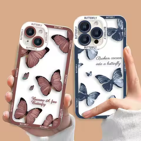 Beautiful Butterfly Flowers Clear Phone Case For VIVO S1 Z1X V20 V21 V21E V23 V23E V25 V27 V27E V29E