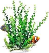 Aquatop 6" Artificial Bacopa Aquarium Plant with Weighted Base - Vibrant Green Leafy Ornament, Reali