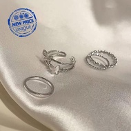 Butterfly Twisted Four-piece Ring Set Female Light Luxury Design Sense Ring Fashion Index Z8e0