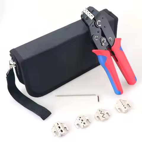 Powerful SN Crimping Pliers with 4 Interchangeable Jaws for Precise Electrical Connections Wire Cold