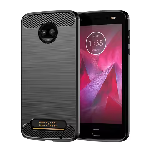 Silicone Case for Moto Z2 Shockproof Carbon Fiber Phone Cover For moto Z 2018 Z2 Force Soft Matte Ca