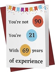 Funny 90th Birthday Card – Funny 90 Years Old Anniversary Card – Happy 90th Birthday Card – Hilariou