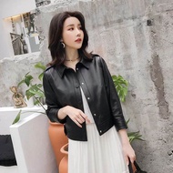 JAKET KULIT WANITA ASLI DOMBA 100% ORIGINAL WARNA HITAM | JAKET KULIT CEWEK | JAKET KULIT PEREMPUAN