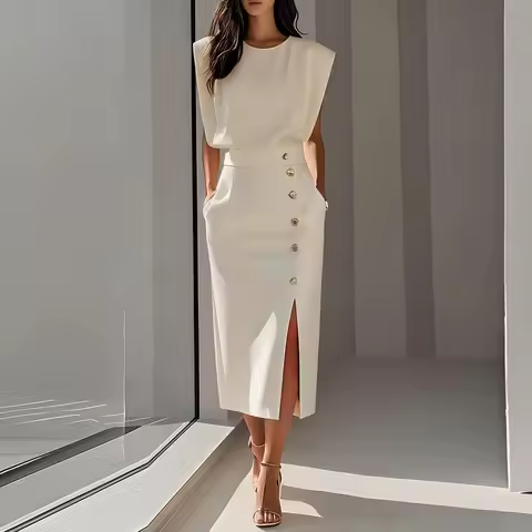 White Formal Dresses For Women Autumn Dress Elegant Dress Kochi Office Ladies Dress For Women Formal