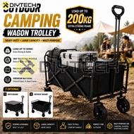 DIYTECH Camping Trolley Wagon Foldable Trolley Camping Wagon Table Set Outdoor Trolley Folding
