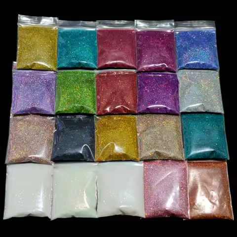27Color 10g/bag Laser Nails Glitter Chrome Nail Powder Diamond Rainbow Linear Glitter Gel Polish Hol