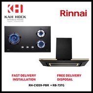 RINNAI RH-C1059-PBR CHIMNEY HOOD + RB-73TG 3 BURNER BUILT-IN HOB BUNDLE