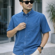 kemeja formal kosong lelaki Lengan pendek | white Green Black Brown S-4Xl ready stock Plain solid co