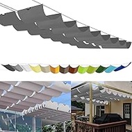 Retractable Wave Awning 0.8 x 3 m, Made to Measure Pergola Awning Adjustable Shade Cover 95% UV Prot