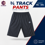 CHALLENGER Plus Size 3/4 Track Pants CH6052 (Black) Extra Large Sports 3/4 Sports Pants