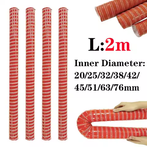 2m Car Air Intake Ducting Pipe Flexible Air Vent Hose Tube Hot Cold Cooling Transfer Extractor ID: 2