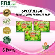3 BOXES GUAVA ORGANIC NATURAL SOAP 135GM  HERBAL HANDMADE SOAP AUTHENTIC