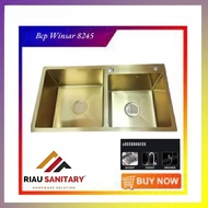 bak cuci piring 2lubang non sayap 8245 gold set WINSAR