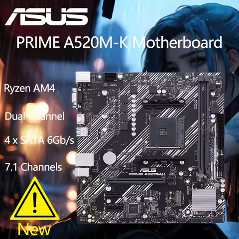 ASUS PRIME A520M-K Supports M.2 With 1G LAN 64GB DDR4 AMD A520 (Ryzen AM4) M-ATX Motherboard