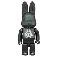 漫玩具 全新 Be@rbrick Bearbrick R@bbrick Rabbrick 400% Chrome Black 電鍍黑兔