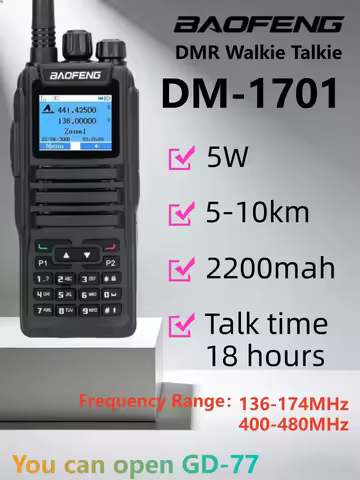 Dmr Digital Radio Digital Walkie Talkie 5W Analog 2200Mah