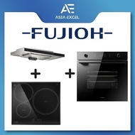 FUJIOH FR-MS2390R 90CM SLIMLINE HOOD + FUJIOH FH-ID5230 3 ZONE INDUCTION HOB + FUJIOH FV-EL61 70L BU