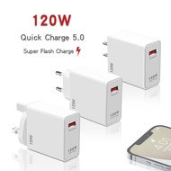 120W Super Fast Charger Wall Charger USB Power Adapter QC 5.0 Quick Charge