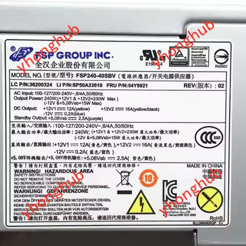 FSP240-40SBV PS-3181-02 PS-4241-02 HK280-71FP PCB020 H3050 Server Power Supply 240W