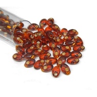 Long Magatama, 4x7mm, Silver Lined Dark Topaz. 8.5gm/tube.