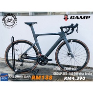 CAMP ACE CARBON (FREE SHIPPING) (FULL SHIMANO 105 WITH DISC BRAKE) RB ROAD RACING BIKE BICYCLE