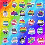 50 PCS Pride Frog Sticker LGBTQ Gay Sticker for Pride Month Lesbian Pansexual Stickers Bisexual Tran