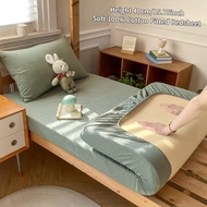 [Height 40cm] Japanese Style Muji Cadar Plain High Quality 100% Cotton Fitted Bedsheet Color Woven W