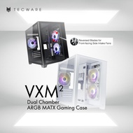 TECWARE VXM/VXM2 Dual Chamber mATX Case - Tool-less Panel Design / Tempered Glass Display