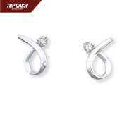 Top Cash Jewellery 9K White Gold Everlasting Diamond Earrings