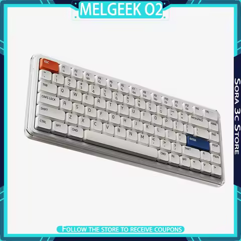 MelGeek O2 Low Axis Mechanical Keyboard Wireless Tri Mode Gasket Soft Elastic Structure Long Enduran
