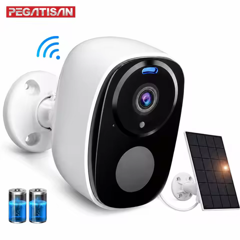 PEGATISAN 2K WiFi Rechargeable Battery Camera 2.4G Wireless Home Surveillance Security Camera Outdoo