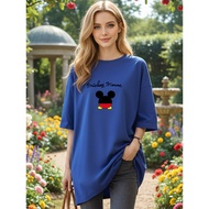 21361B [AIYOU] M-5XL Tshirt Clothes T shirt Plus Size Tshirt Blouse High Round Neck Silk T-Shirt Loo