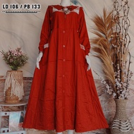 Yuka Maxy Gamis Katun Terbaru Motif Salur 2025 Gamis Lebaran Terbaru