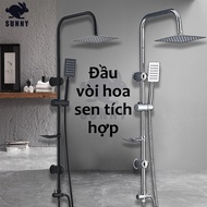 Integrated shower set with stainless steel square handheld pressure shower head Bathroom shower set