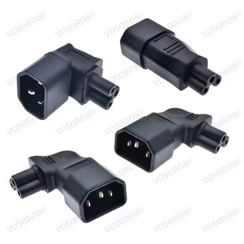 IEC320 C5 Power Converter, IEC C14 Male Plug to C5 Up/Left/Right/Strainght Angle Connector 10A 250V