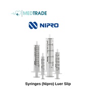 Syringes (Nipro) Luer Slip 5pcs (1ml/3ml/5ml/10ml)