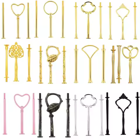 1 Set Cake Plate Stands Multistyle 2/3 Tier Plate Handle Fitting Hardware Rod Tool Cake Plate Stand 