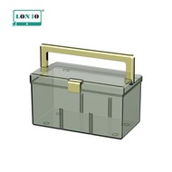 集寶 - 【清倉特價】QXL-提手款口罩藥箱收納盒 | 帶蓋桌面置物盒 | 墨綠色（QBU）