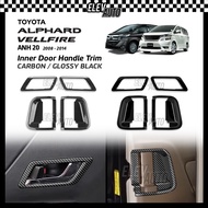 Toyota Alphard/Vellfire ANH20 2008-2014 Inner Door Handle Trim Carbon Fiber Black Interior Accessories