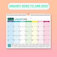Style FSC Paper Wall-Hanging English Wall Calendar November-2027 June 18 Months