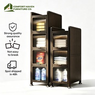 Comfort Haven Furniture Co. Narrow Side Kitchen&Bathroom Storage Cabinet With Wheel Organizer Rack